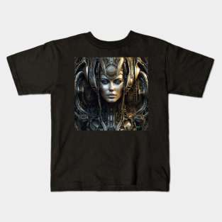 Alien Cyborg Goddess  - Dark Fantasy Dreams 1 Kids T-Shirt